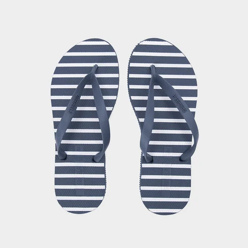 Vista 2 Chinelo Gabriela Listras Marinho & Branco Azul GABRIELA Azul