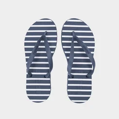 Chinelo Gabriela Listras Azul Marinho & Branco