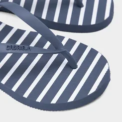 Chinelo Gabriela Listras Azul Marinho & Branco