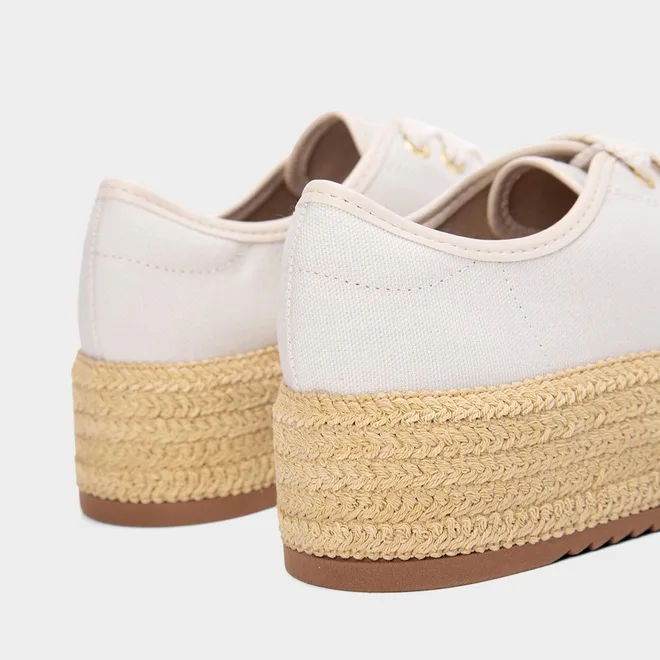 Tênis Casual Feminino Beira Rio Plataforma Ráfia Off White