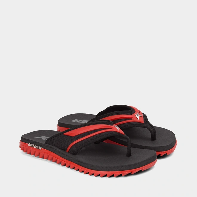 Chinelo Kenner Masculino Kivah Original Preto & Vermelho