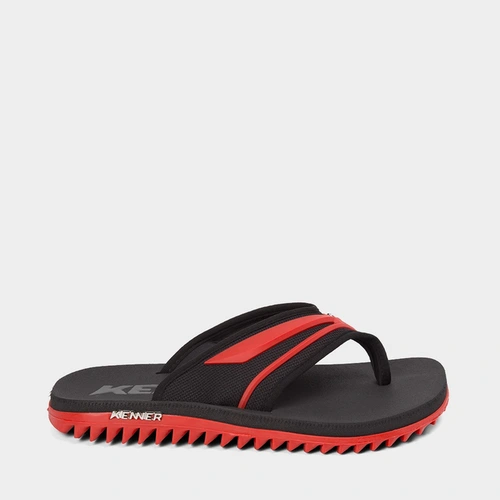 Chinelo Kenner Masculino Kivah Preto & Vermelho