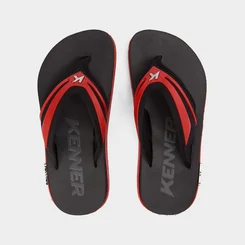 Chinelo Kenner Masculino Kivah Original Preto & Vermelho