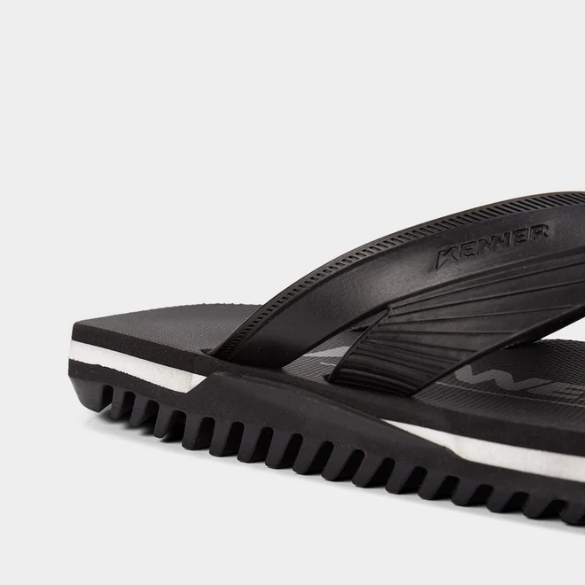 Chinelo Kenner Masculino NK6 Original Preto & Branco