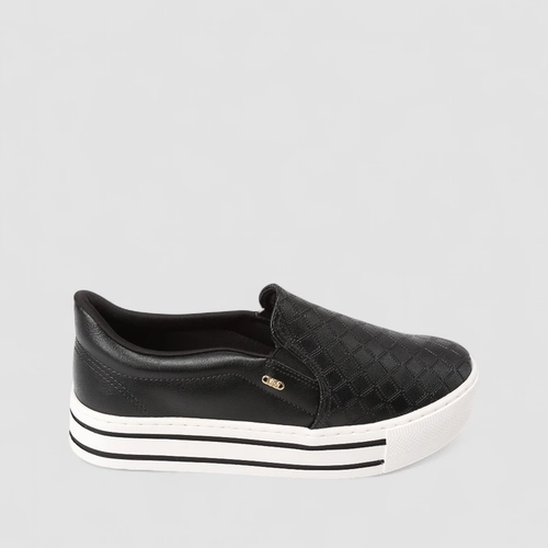 Slip On Feminino Via Marte Plataforma Calce Fácil Preto
