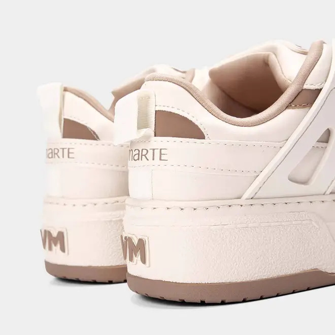Tênis Casual Feminino Via Marte Toffee Flatform Off White & Marrom