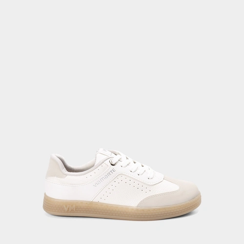 Tênis Casual Via Marte Feminino Prepontos Recortes Perolado Branco