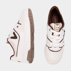 Tênis Casual Feminino Via Marte Flatform Branco & Marrom