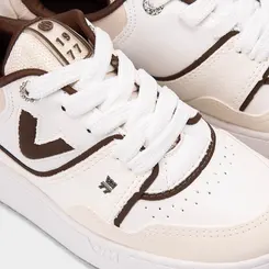 Tênis Casual Feminino Via Marte Flatform Branco & Marrom