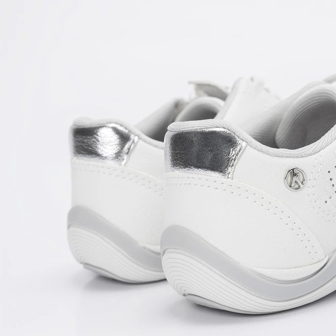 Tênis Casual Feminino Kolosh Perfuros Zíper Branco