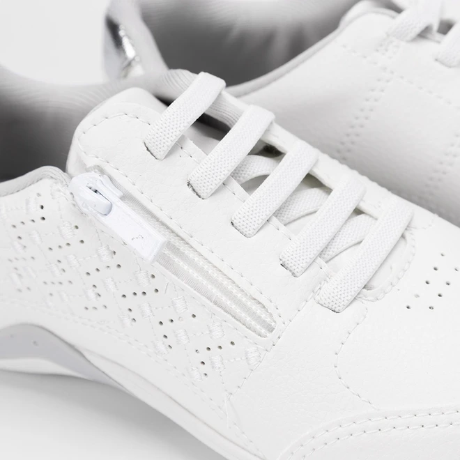 Tênis Casual Feminino Kolosh Perfuros Zíper Branco