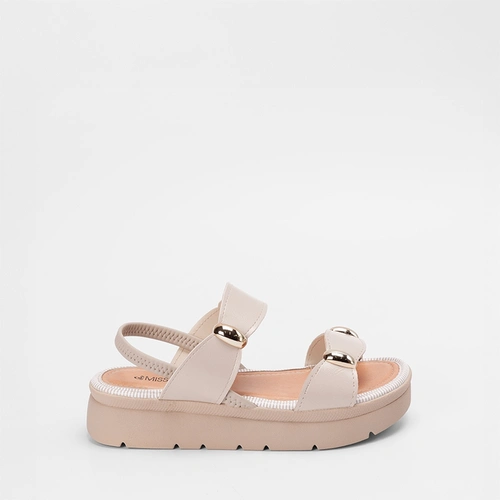 Sandália Feminina Mississipi Detalhes Bold Bege