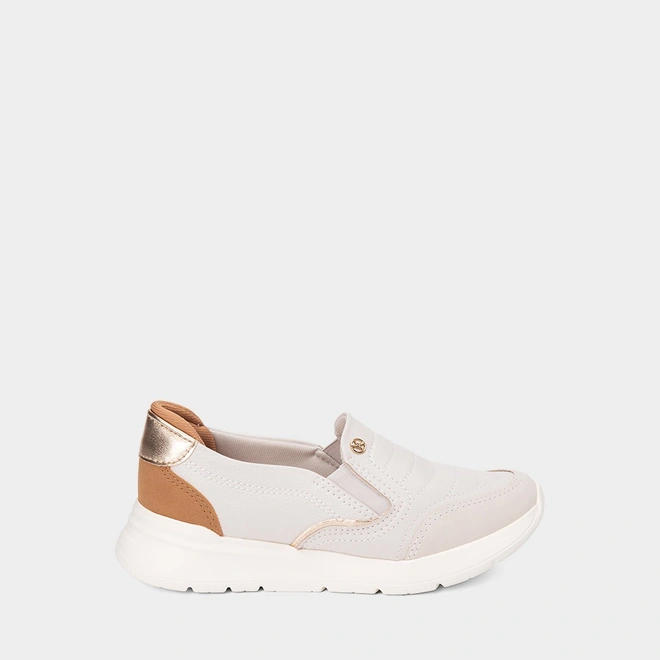 Slip On Feminino Kolosh Calce Fácil Metallizado Marfim