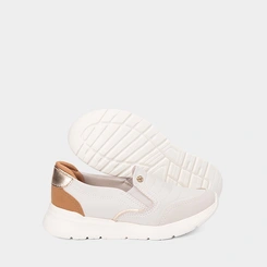 Slip On Feminino Kolosh Calce Fácil Metallizado Marfim