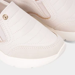 Slip On Feminino Kolosh Calce Fácil Metallizado Marfim