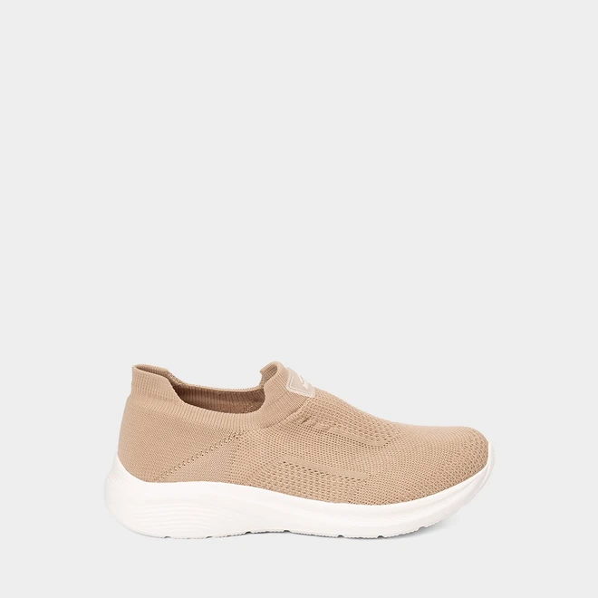 Tênis Esportivo Knit Kolosh Feminino Bege