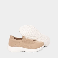 Tênis Esportivo Knit Kolosh Feminino Bege