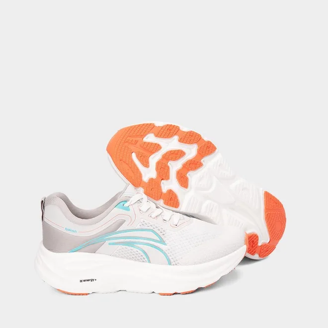 Tênis Esportivo Feminino Kolosh Sprinda Branco & Cinza
