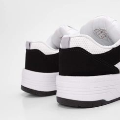 Tênis Casual Masculino Logus Recortes Em Nobuck Branco & Preto