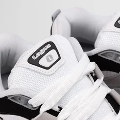 Tênis Casual Masculino Logus Recortes Em Nobuck Branco & Preto