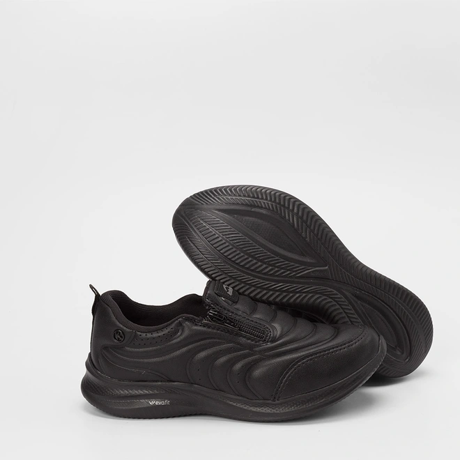 Tênis Casual Feminino Kolosh Sport Almeria Zíper Preto