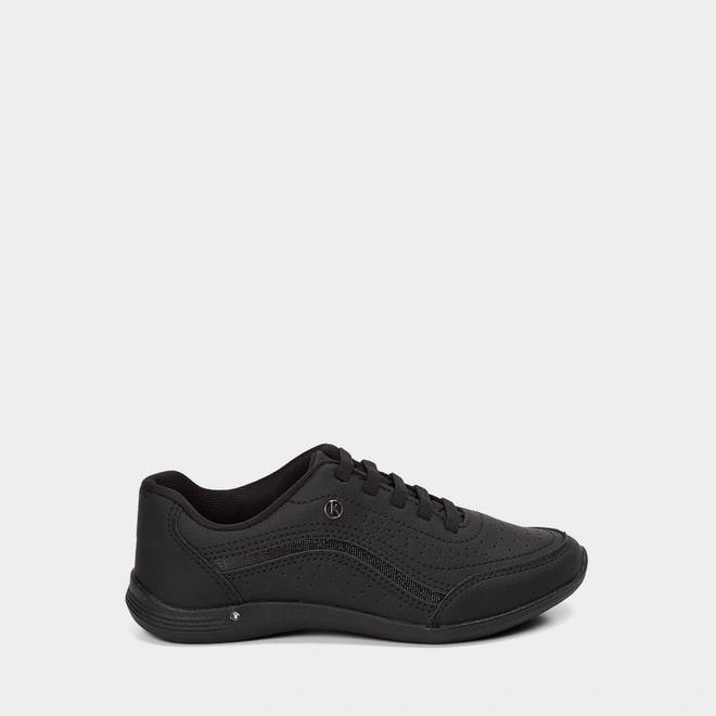 Tênis Casual Feminino Kolosh Recorte Lurex Preto