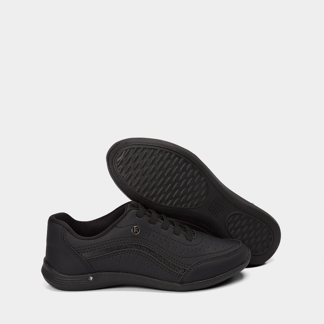 Tênis Casual Feminino Kolosh Recorte Lurex Preto