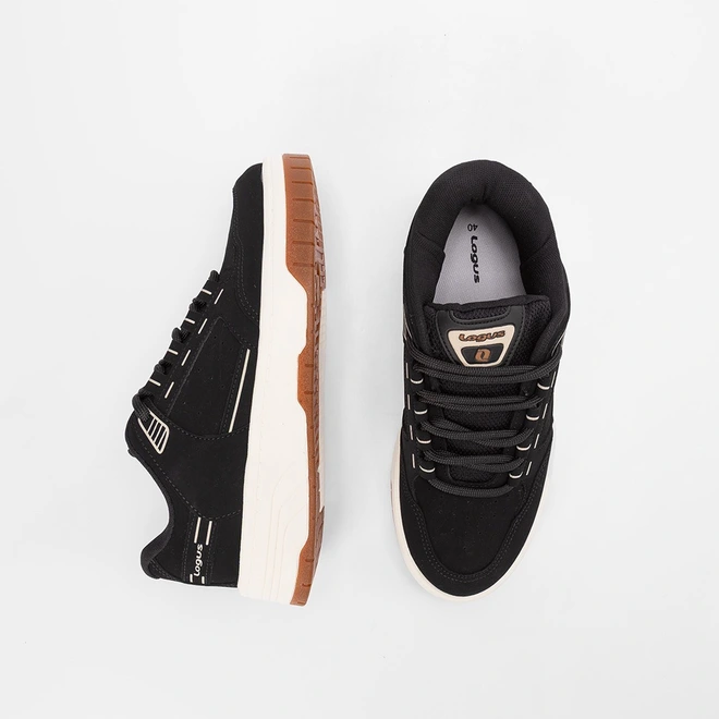 Tênis Casual Masculino Logus Com Solado Bicolor Nobuck Preto