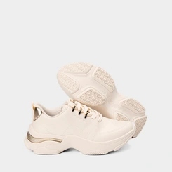 Tênis Chunky Feminino Ramarim Chunky Detalhe Ilhós Off White