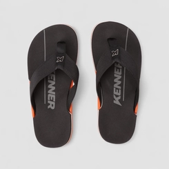 Chinelo Masculino Kenner Kivah Original Preto & Laranja