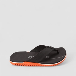 Chinelo Masculino Kenner Kivah Original Preto & Laranja