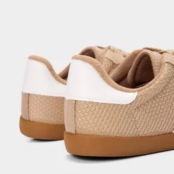 Tênis Casual Feminino Penélope Detalhe Recorte Camurça Mesh Bege
