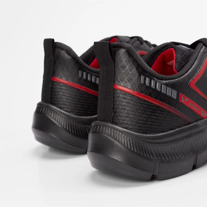 Tênis Esportivo Masculino Kappa Run 200 Preto & Vermelho