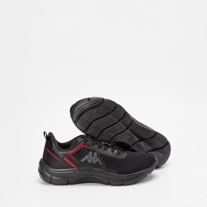 Tênis Esportivo Masculino Kappa Run 200 Preto Vermelho - Main Image