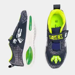 Tênis Infantil Vertus Jogging Dinossauro Com Led Marinho