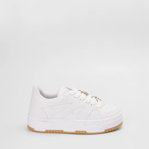 Tênis Casual Feminino Gabriela Enfeite Pingente Flor & Estrela Branco