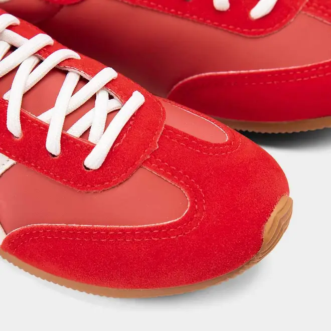 Tênis Casual Feminino Gabriela Retrô Recortes Nobuck Vermelho