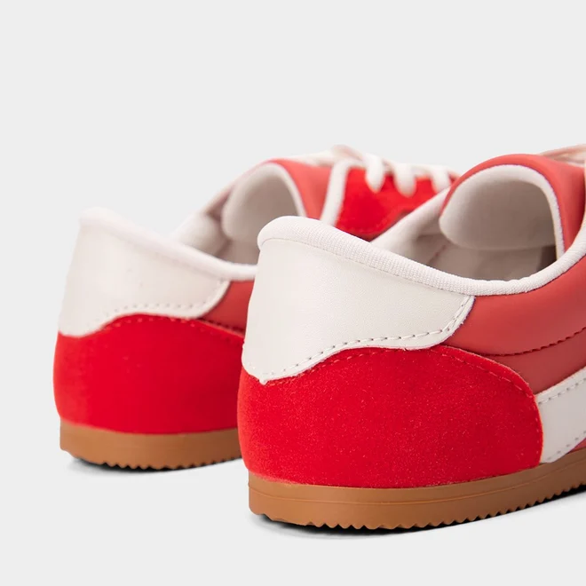 Tênis Casual Feminino Gabriela Retrô Recortes Nobuck Vermelho