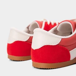 Tênis Casual Feminino Gabriela Retrô Recortes Nobuck Vermelho