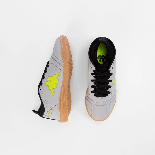 Chuteira Infantil Futsal Kappa Neon Prata