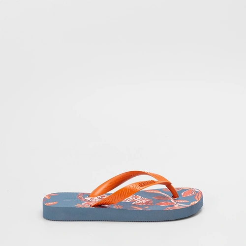 Chinelo Feminino Gabriela Tropical Original Azul & Laranja