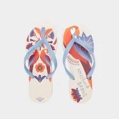 Chinelo Gabriela Floral Amazônia Azul