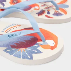 Chinelo Gabriela Floral Amazônia Azul