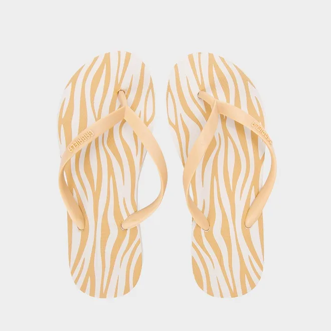 Chinelo Gabriela Estampa Zebra Bege