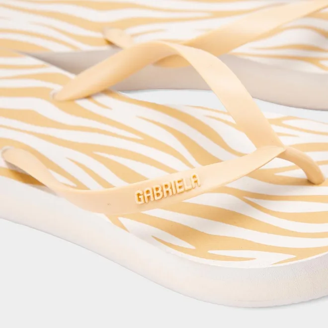Chinelo Gabriela Estampa Zebra Bege