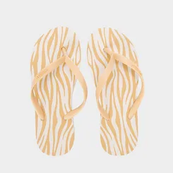 Chinelo Gabriela Estampa Zebra Bege