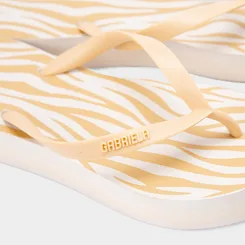 Chinelo Gabriela Estampa Zebra Bege