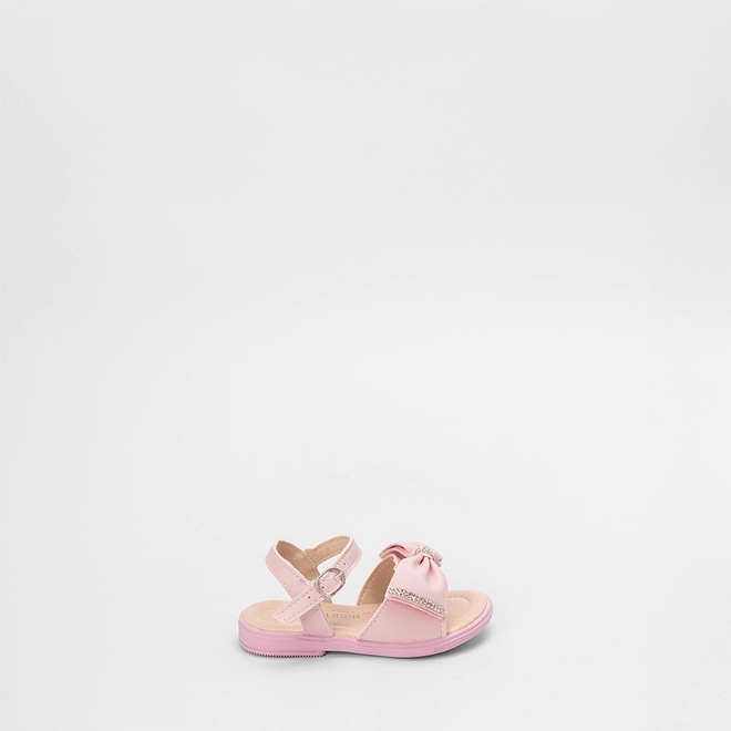 Sandália Bebê Gabrielinha Detalhe Laço Strass Rosa