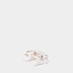 Sandália Bebê Gabrielinha Duplo Laço Strass Verniz Branco