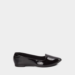 Sapatilha Feminina Moleca Bico Fino Verniz Preto